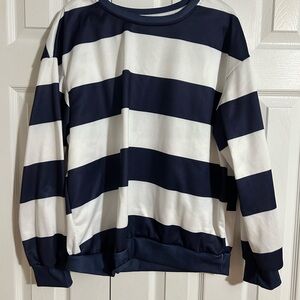 NWOT Navy and White Striped Sweatshirt